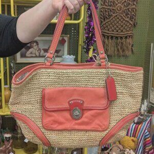 Coach Coral Woven Tote
